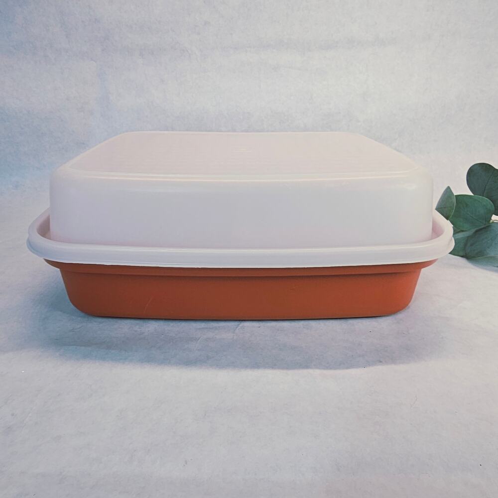 Tupperware Large Season Serve Meat Marinator Container Paprika Vintage MCM Retro